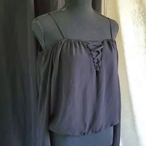 BEBE Black Sexy Off Shoulder Blouse M